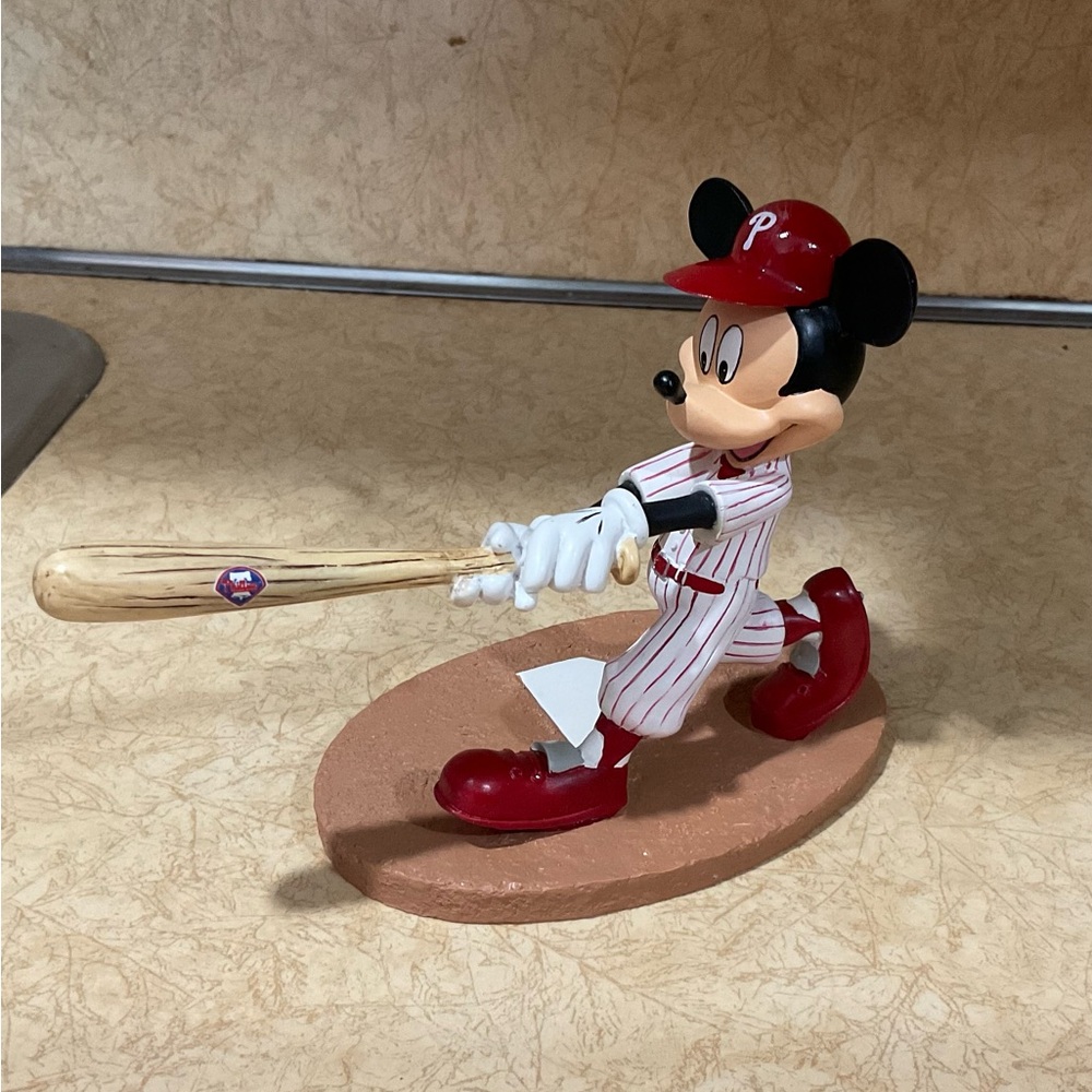 Hamilton Collection: Disney Mickey Mouse Philadelphia Phillies baseball figure.